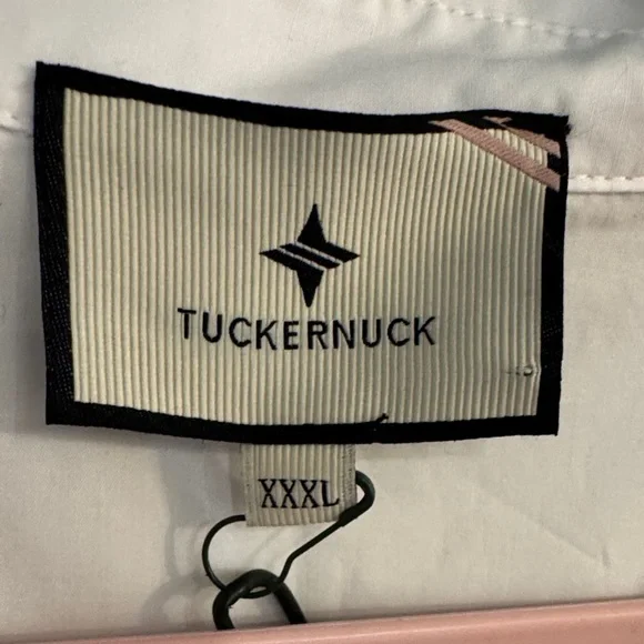 Tuckernuck White High Tide Collared Dress with Black/ Navy Hem Pattern XXXL NWT - Picture 4 of 11